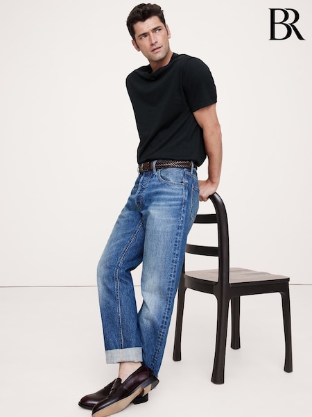 Banana Republic Black Authentic SUPIMA Crew Neck T-Shirt (123771) | €46 - €53