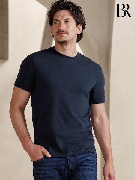 Sininen - Banana Republic Authentic Supima Crew Neck T-shirt (123808) | €63