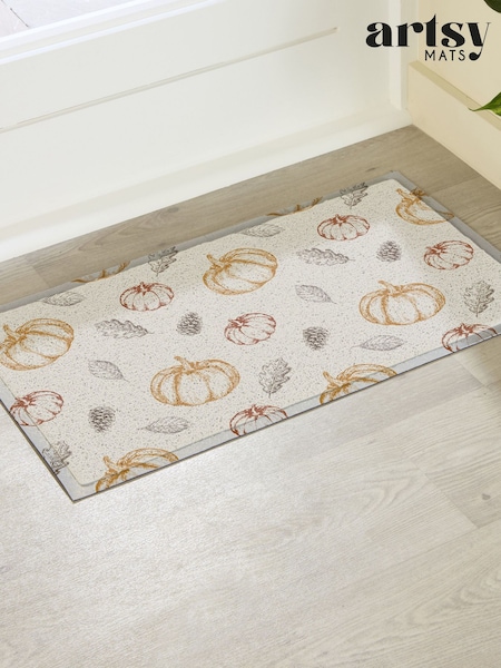 Artsy Mats Sketch Pumpkin Pattern Doormat