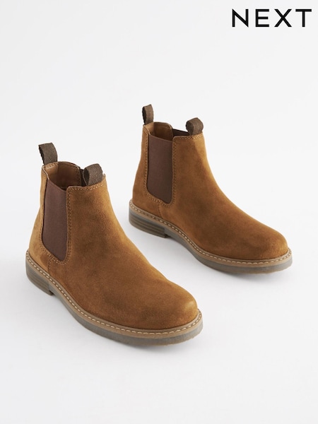 Tan Brown Standard Fit (F) Leather Chelsea Boots (124625) | € 9 - € 11