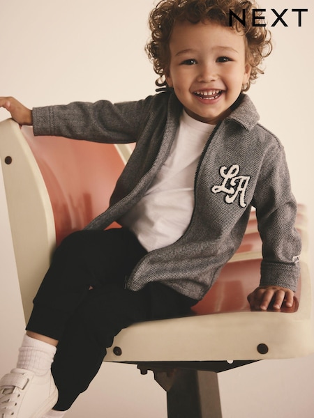 Harmaa Heritage-tekstuuri - Zip Through Overshirt (6mths-7yrs) (125442) | €26 - €30