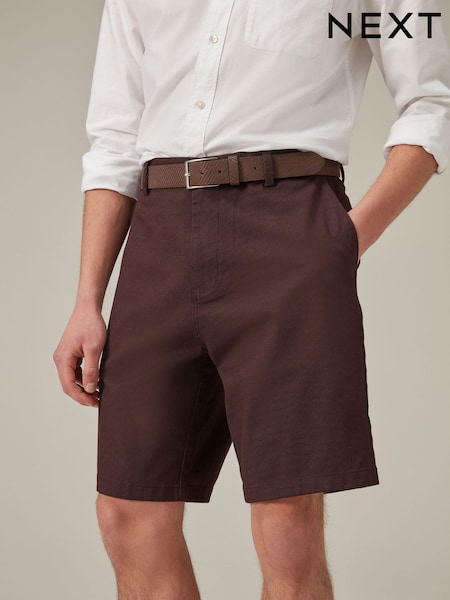 Burgundy Red Belted Chino Shorts (125604) | €29