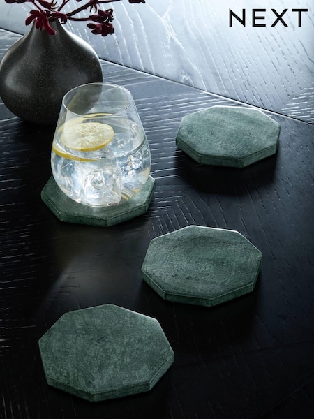 Set of 4 Green Marble Coasters (125633) | €11.50