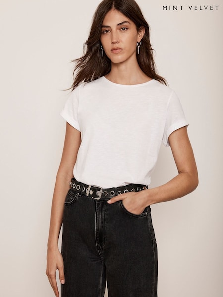 Белый - Mint Velvet Cotton Star T-shirt