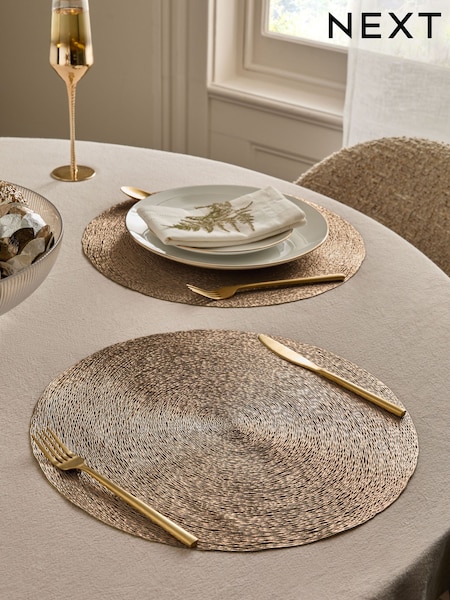 Set of 4 Gold Wipe Clean PVC Placemats (125684) | $23