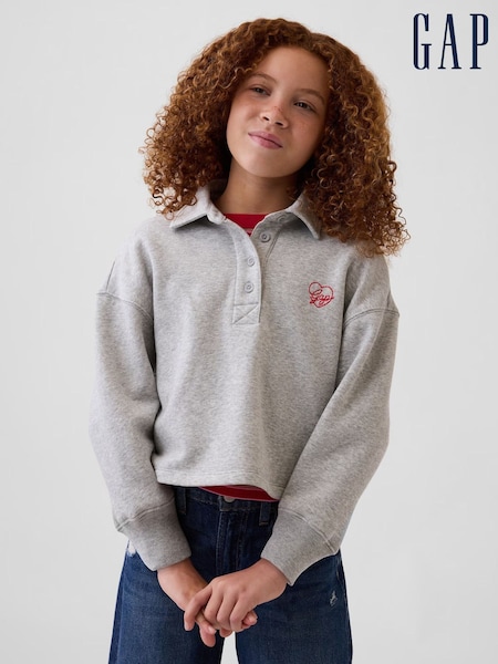Grå - Gap Oversized Boxy Polo Genser (4–13år)