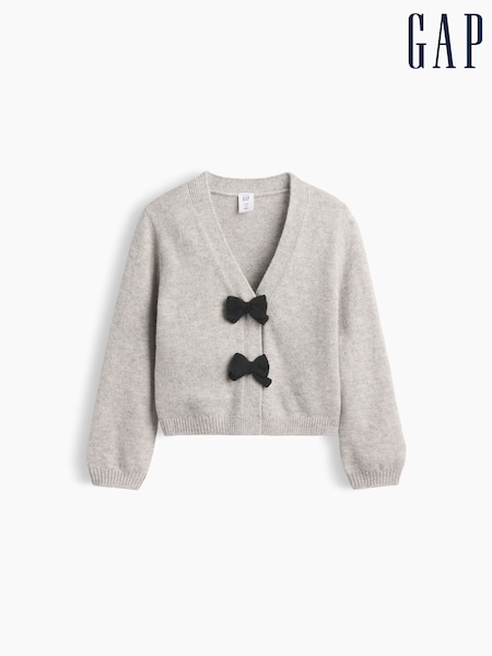 Grey - Gap Cashsoft Bow Cardigan (6mths-5yrs)