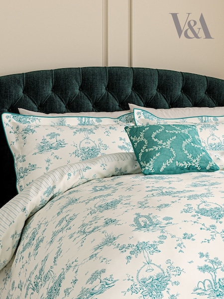 V&a Garden Of Love Floral Duvet Cover & Pillowcase Set