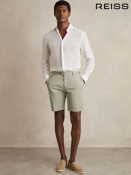 Reiss Soft Sage Oe Hampton Cotton Chino Shorts With Stretch (126064) | €70