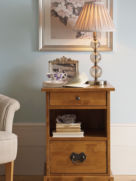 Laura Ashley Honey Gold Garrat 2 Drawer Side Table (126237) | €467