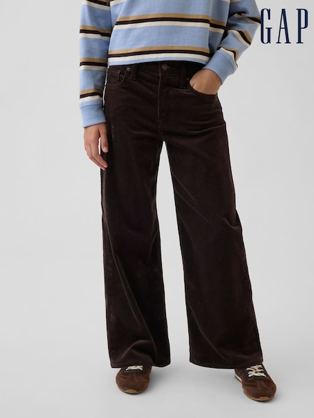 Dark Brown Corduroy - Gap Low Rise Corduroy Stride Wide-leg Jeans (5-13yrs)