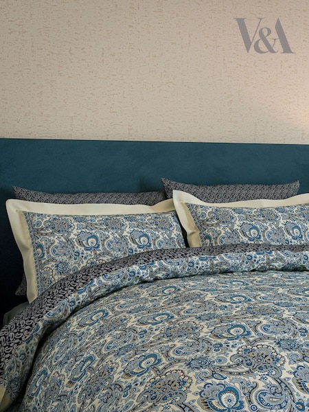 V&a Elysian Paisley 100% Cotton Duvet Cover & Pillowcase Set