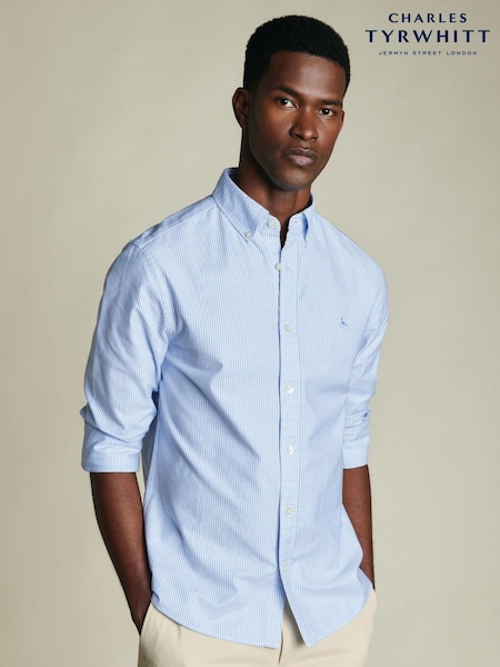 Blue - Regular Charles Tyrwhitt Button-down Stretch Washed Oxford Classic Fit Shirt