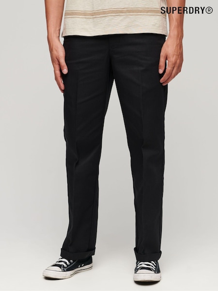 Superdry Black Straight Chinos Trousers (126860) | €30