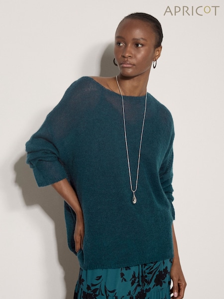 Blue - Apricot Lightweight Brushed Oversized Jumper