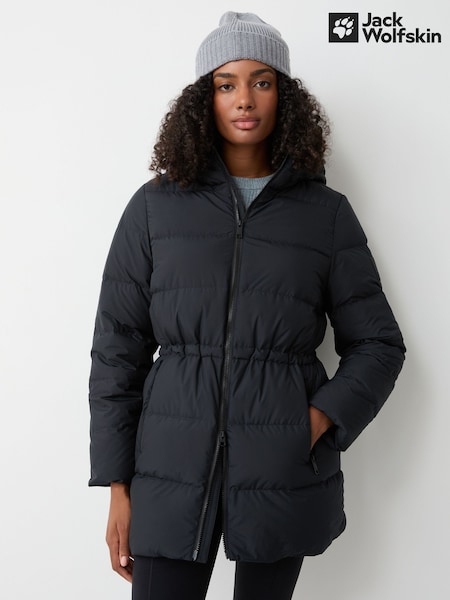 Black - Jack Wolfskin Frozen Palace Longline Puffer Jacket