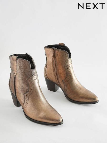 Metallic Extra Wide Fit Forever Comfort® Leather Cowboy/Western Boots (127416) | €48