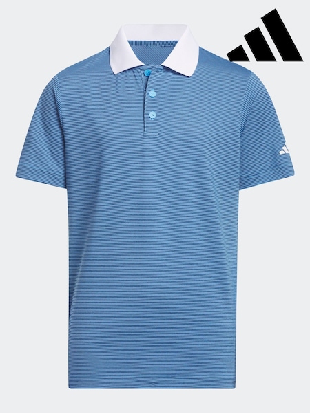 Albastru/Alb - Tricou polo cu dungi Adidas Golf (127491) | 95 LEI