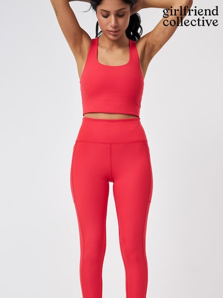 Girlfriend Collective Red 7/8 Pocket High Rise Leggings (128229) | €43