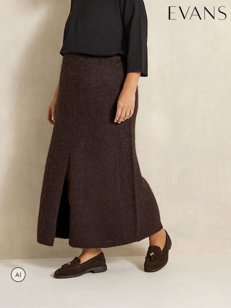 Bruin - Evans gebreide maxi-rok