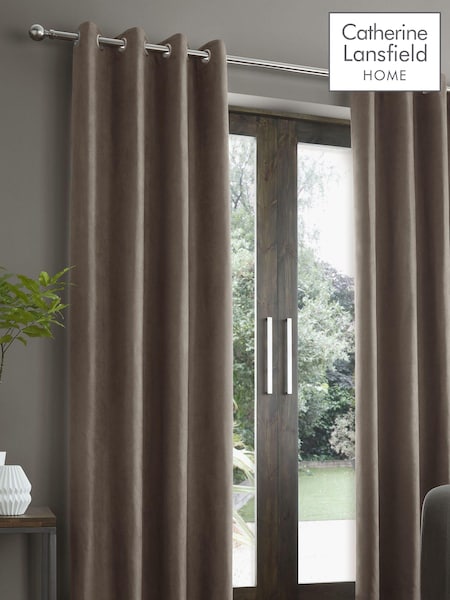 Catherine Lansfield Faux Suede Eyelet Curtains (128367) | 21 € - 56 €