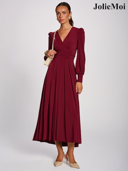 Rot - Jolie Moi Langärmeliges, weiches Maxikleid aus Jersey