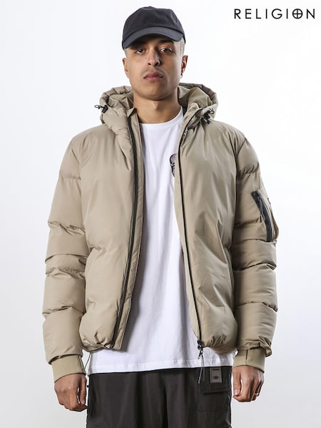 Religion Brown Medium Weight Padded Puffer Jacket (128656) | €76