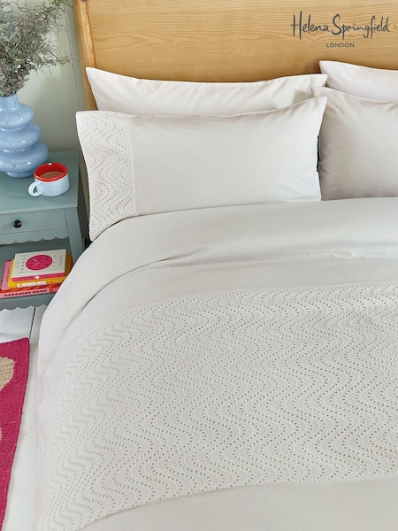 Helena Springfield Margo Embroidery 100% Cotton Duvet Cover & Pillowcase Set