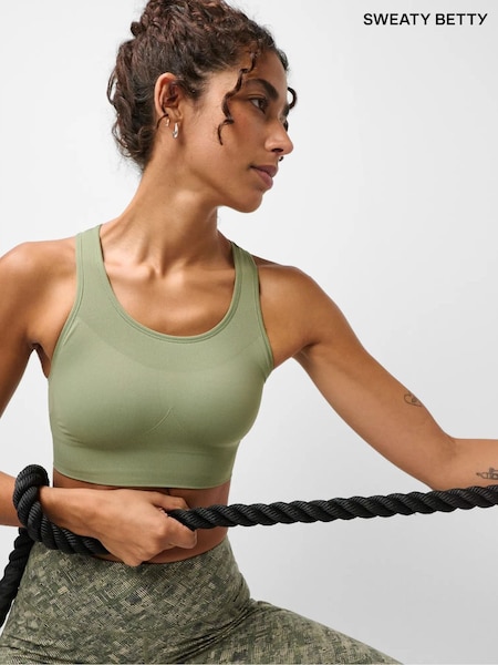 Зеленый - Бесшовные спортивные бюстгальтеры Sweaty Betty Stamina