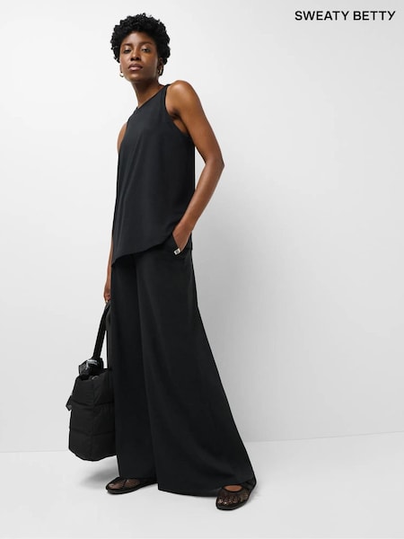 Black - Sweaty Betty Glow Palazzo Wide Leg Trousers