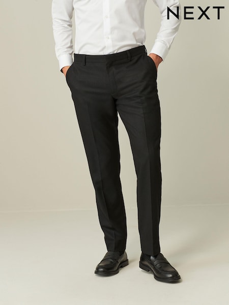 Black Tailored Wool Donegal Tuxedo Suit Trousers (129036) | €6
