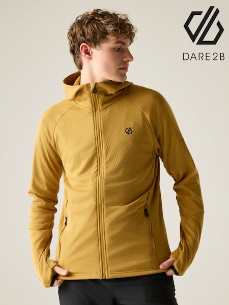 Brown - Regular Dare 2b Venture Hooded Stretch Midlayer Fleeces