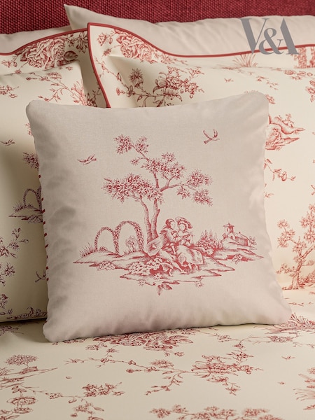 V&a Enchanted Garden Toile Cotton Cushion