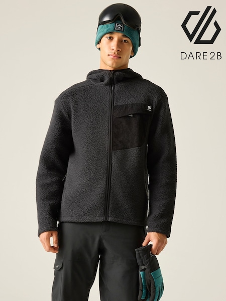 Černý - Regular Dare 2b Firn Hooded Borg Fleece
