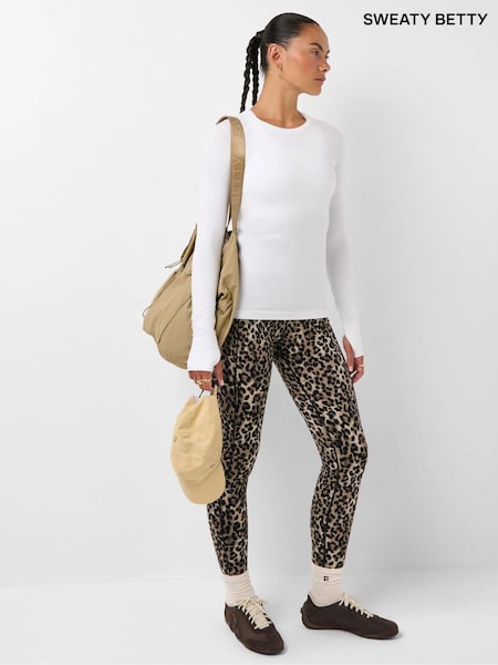 Blanc - Sweaty Betty Athlete Textured Stripe Long Sleeve Top