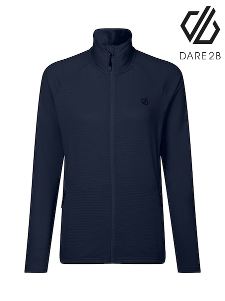 Blau - Dare 2b Lowline Core Stretch Midlayer-Fleece mit durchgehendem Reißverschluss
