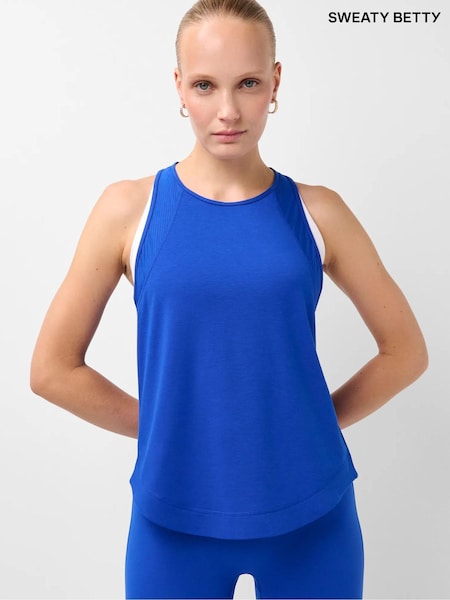 Blue - Sweaty Betty Breathe Easy Mesh Run Tank Top
