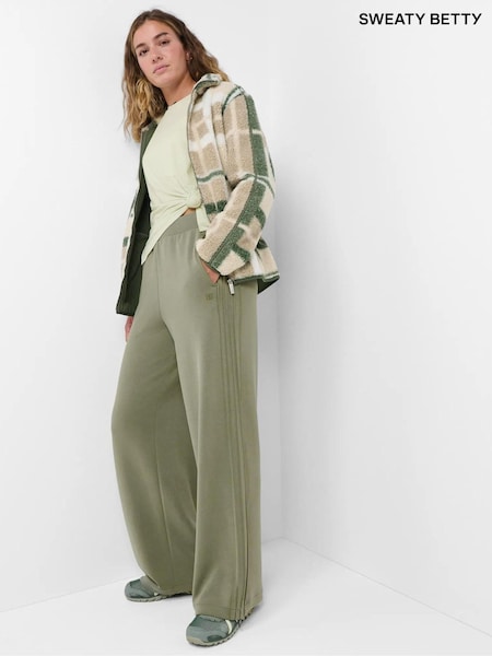 Green - Sweaty Betty Sand Wash Wide Leg Pintuck Trouser
