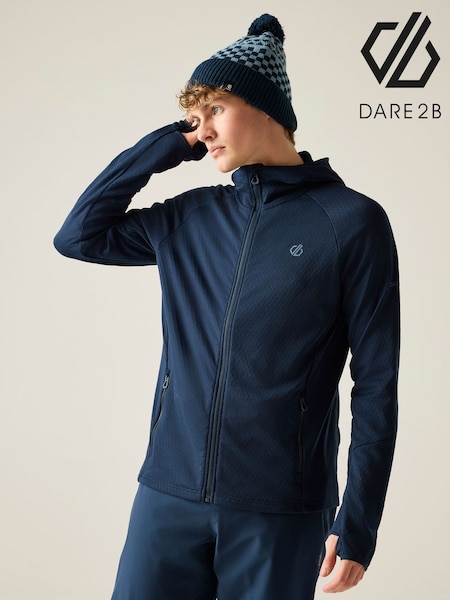 Blau - Regular Dare 2b Venture Hooded Stretch Midlayer Fleece