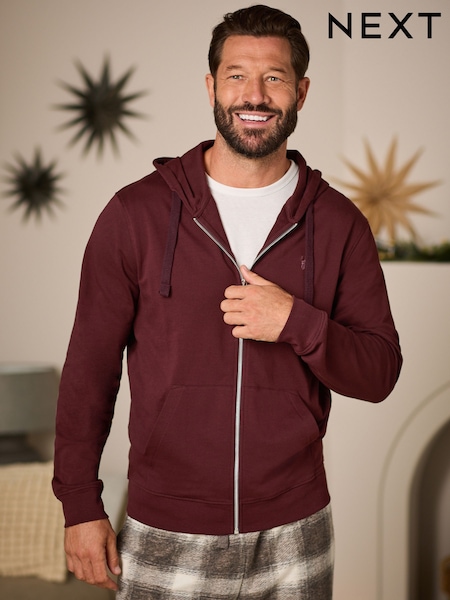Fig Brown 100% Cotton Lightweight Zip Up Hoodie (129630) | €32
