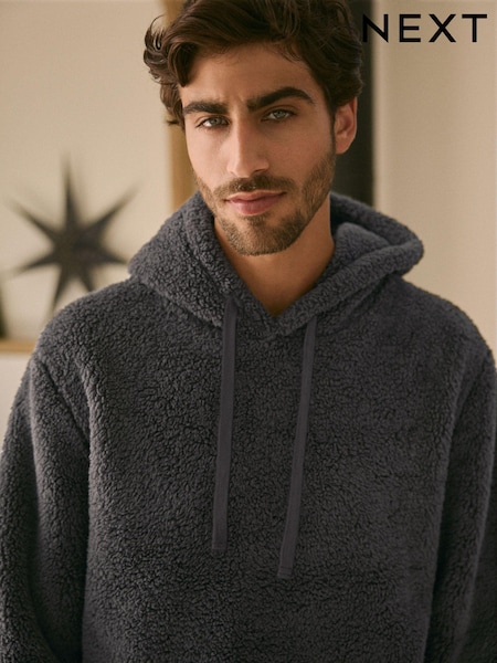 Шиферно-серый - Fleece Borg Overhead Hoodie (129847) | €16
