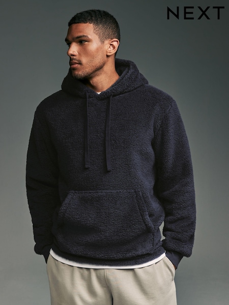 Темно-синий - Fleece Borg Overhead Hoodie (129866) | €16