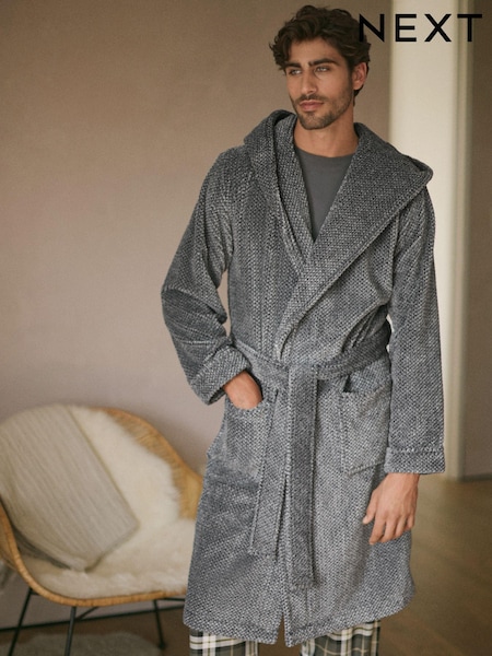 Gri - Supersoft Hooded Dressing Gown (129880) | 230 LEI