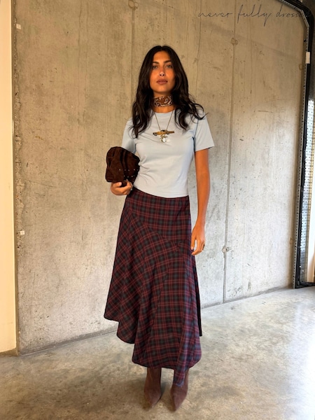 Black - Never Fully Dressed Asymmetric Midi Skirt