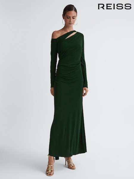 أخضر - Reiss Delphine Off-The-Shoulder Cut-Out Maxi Dress (130440) | ‏2,146 د.إ.‏
