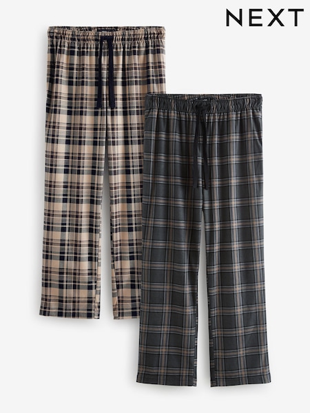 أسود/صخري - مربعات - Motionflex Cosy Pyjama Bottoms 2 Pack (130455) | ‏175 ر.س.‏