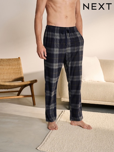Navy Blue/Grey Check Motionflex Cosy Pyjama Bottoms (130467) | AED39