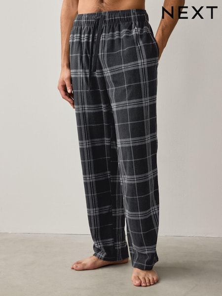 Black Check Cosy Textured Long Pyjama Bottoms (130515) | $27