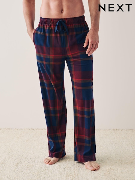 Navy Blue/Red Check Motionflex Cosy Pyjama Bottoms (130580) | $27