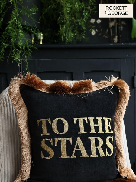 Rockett St George To The Stars Velvet Fringe Feather Filled Cushion (131110) | $72